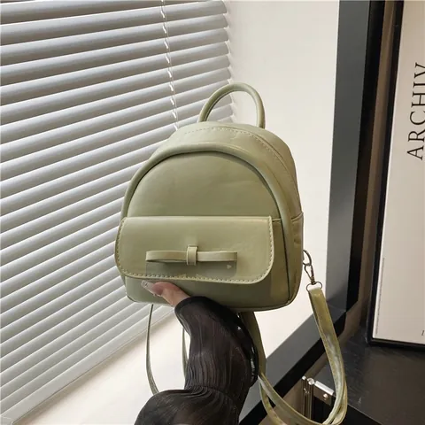 Mini Zaino da Donna in Pelle PU alla Moda Zainetto con Fiocco Chic Trendy Borsa a Tracolla Regolabile per Ragazze