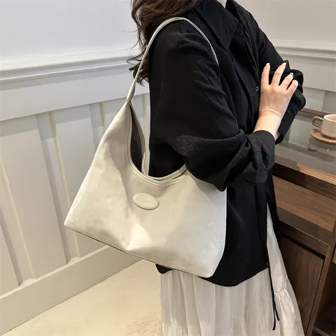 Borsa Hobo da Donna Retro di Grande Capacità Borsa a Tracolla a Mezzaluna in Pelle PU Borsa Tote per Pendolari Scuola Quotidiana