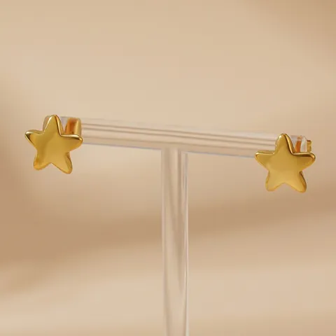 Franse Stijl Minimalistisch Goud Ster Oorknopjes Titaniumstaal Gepolijst Vijfpuntige Ster Oorbellen Voor Dames Sieraden