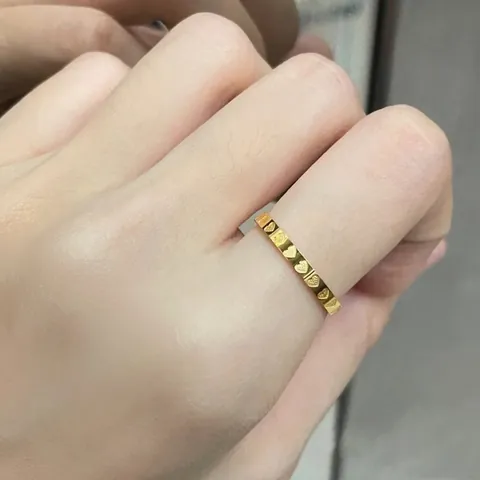 Bague Anneau Coeur Plaque Or Mode Minimaliste Pour Femmes Acier Titane Style Coreen Bijoux Cadeau Amour