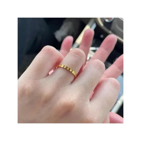 Minimalist Stainless Steel Gold Ring For Women Elegant Geometric Rhombus Heart Pattern Stackable Finger Ring Fashion Jewelry