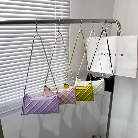 Borsa Sottobraccio Trapuntata Minimalista da Donna in Pelle PU Tinta Unita Borsa a Tracolla Baguette Borsa Moda Casual