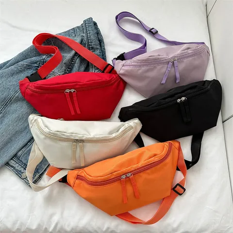 Women Men Casual Oxford Cloth Waist Bag Large Capacity Crossbody Chest Bag Adjustable Strap Sport Fanny Pack Outdoor Bag