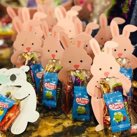 Cartoon Animal Candy Packaging Cards With OPP Bags Cute Rabbit Bear Koala Raccoon Design For Party Gift Supplies