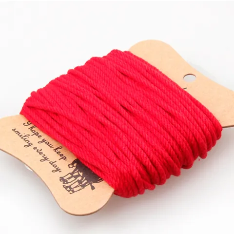 Cuerda de Algodón de Tres Cabos de Colores para Artesanía DIY Envoltura de Regalos Cordón de Embalaje Decorativo Hilo de Encuadernación Suministros de Artesanía