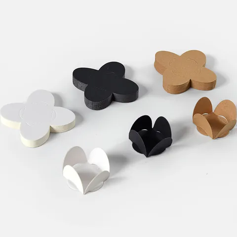 Soporte de Flor de Papel para Chocolate de San Valentín Envoltorio de Trufa Plegable Forma de Pétalo para Boda