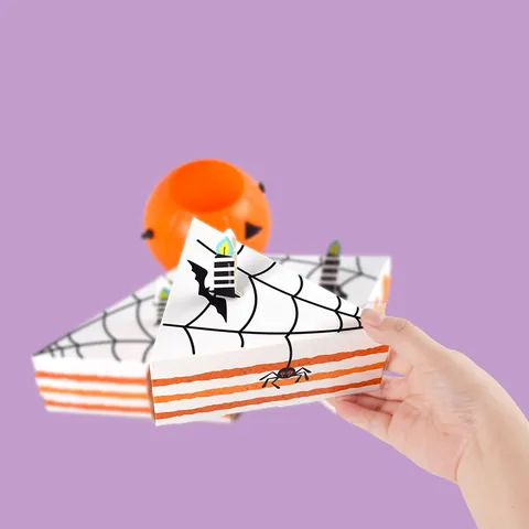 Halloween Kreative Dreieckige Kuchenform Geschenkbox Karton Spinnennetz Augapfel Süßigkeiten Kekse Verpackung Partyboxen