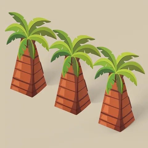3D Palm Tree Candy Box Creative Coconut Tree Shaped Paper Gift Box For Tropical Summer Wedding Birthday Party Favors