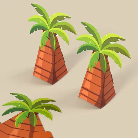 3D Palm Tree Candy Box Creative Coconut Tree Shaped Paper Gift Box For Tropical Summer Wedding Birthday Party Favors
