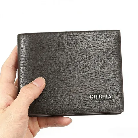 Portefeuille Court Homme en Cuir PU Vintage Avec Plusieurs Emplacements Pour Cartes Poche à Monnaie Zippée Grande Capacité Décontracté