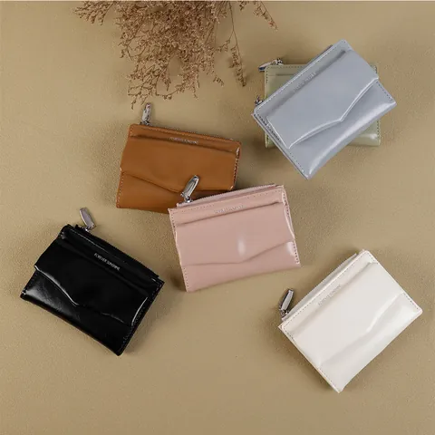 Damen Minimalistische PU Leder Kurze Reißverschluss Portemonnaie Briefumschlag Stil Multifunktionale Münzbörse Kartenhalter