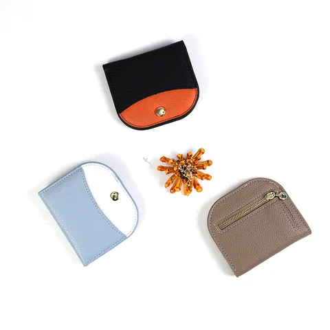 Women Small Wallet PU Leather Lychee Grain Color Block Bi-fold Card Holder With Zipper Coin Pocket Minimalist Mini Purse