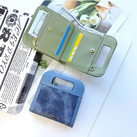 Mini Bolso Bandolera para Mujer de Mezclilla y Cuero PU Empalme Bolso de Cadena Cuadrado Pequeño Cartera de Mano de Moda para Viajes