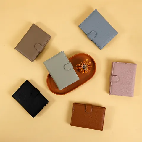 Women Travel Passport Holder PU Leather Multi-Functional Document Organizer Lychee Pattern RFID Blocking Card Wallet Case