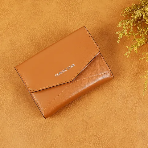 Damen Trifold Geldbörse Umschlag Design PU Leder Kurzer Geldbeutel Mehrere Kartenfächer ID Fenster Reißverschluss Münzfach