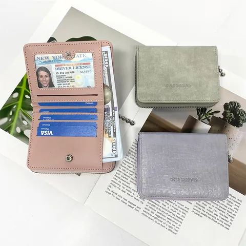 Portafoglio Piccolo da Donna in Pelle PU CLASSIC STAR Portamonete Goffrato Porta Carte di Credito Mini Borsetta Dolce Quotidiano