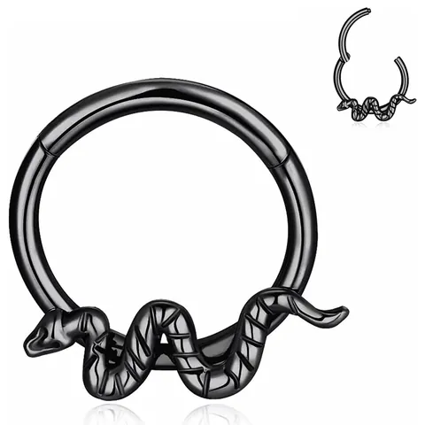 316L Stainless Steel Snake Bee Nose Hoop Ring Hinged Segment Clicker Septum Piercing Jewelry For Women Men Punk Earrings