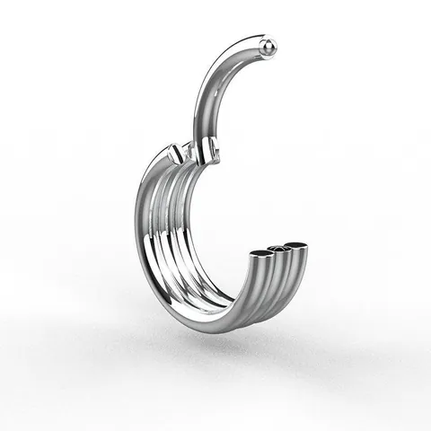 Stainless Steel Hinged Segment Ring Multi Layer Septum Nose Ring Clicker Earring For Women Men Body Piercing Jewelry