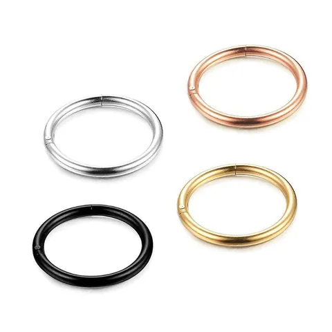 Anello a Segmento con Cerniera in Titanio G23 Piercing al Setto Clicker Cerchio Naso Orecchini per Donna Uomo Gioielli Ipoallergenici Oro Argento