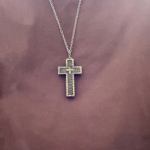 Vintage Gothic Openable Double Layer Cross Pendant Necklace Snake Pattern Titanium Steel Chain Jewelry For Men Women Gift