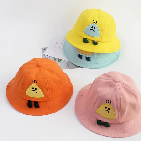 Cappello da Pescatore in Cotone per Bambini con Cartone Animato Protezione Solare Traspirante per Neonati e Ragazzi
