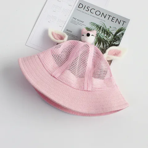 Kids Mesh Sun Hat Cartoon Animal Breathable Summer Fisherman Cap For Boys Girls UV Protection Toddler Outdoor Bucket Hat