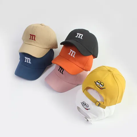 Kinderen Geborduurde Letter M Baseballpet Kinderen Verstelbare Zonbescherming Hoed Casual Outdoor Reizen Mesh Pet