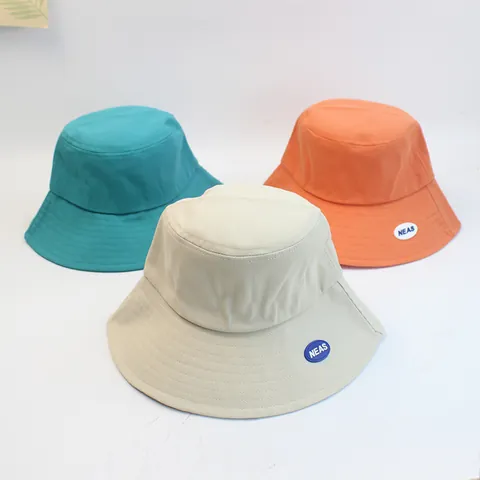 Sombrero de Pescador de Algodón para Niños Minimalista Color Sólido Protección Solar Verano Aire Libre Gorra para Niños Niñas