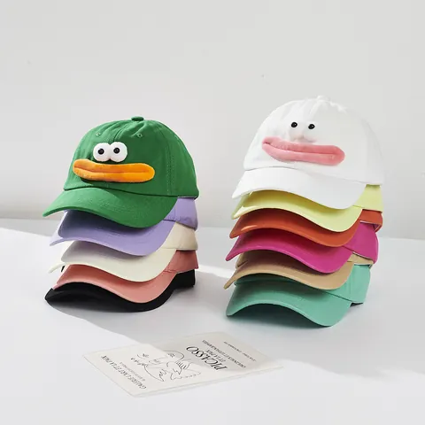 Lustige Große Augen Wurstlippen Baumwollmischung Baseballkappe Für Damen Herren Kinder Kreative Cartoon Schirmmütze Süßer Sonnenhut