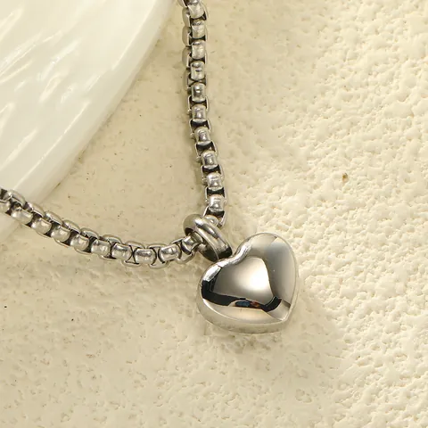 Stainless Steel Heart Urn Necklace Memorial Cremation Jewelry For Ashes Keepsake Perfume Bottle Pendant High Polished Gift