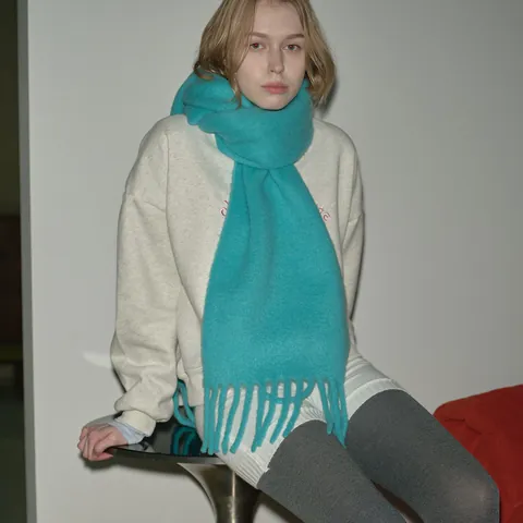 Bufanda de Mezcla de Lana al 20% para Mujer Bufanda de Invierno Suave Gruesa Cálida Color Sólido Bufanda con Flecos Largos Accesorio de Moda