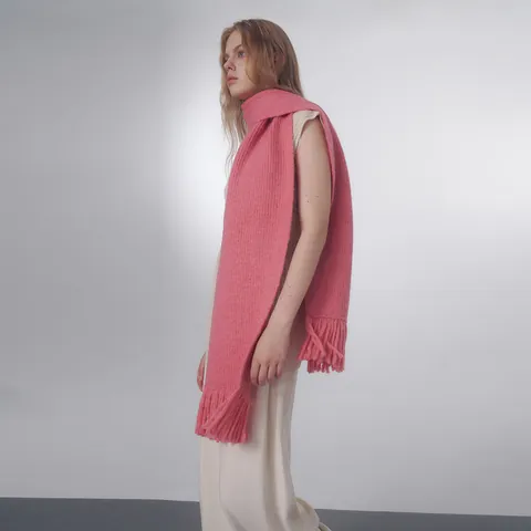 Sciarpa con Nappe a Maglia a Mano Designer Coreano Donna Tinta Unita a Costine Invernale Calda Morbida Oversize Sciarpa Accessori