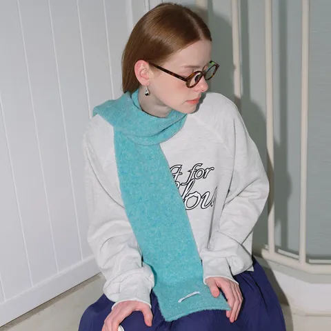 Dames Wolmix Gebreide Zachte Boucle Melange Kleine Sjaal Effen Kleur Warme Winter Gebreide Sjaal Voor Outdoor Dagelijks Gebruik
