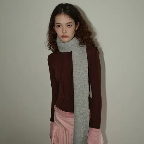 Women 100% Pure Wool Scarf Knitted Solid Color Thick Warm Soft Neck Warmer Winter Basic Minimalist Korean Ins Style Gift