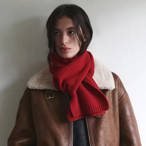 Écharpe en Pure Laine pour Femmes Hiver Chaud Doux Tricoté Couleur Unie Élégant Minimaliste Cache-cou Automne Mode Accessoire Long