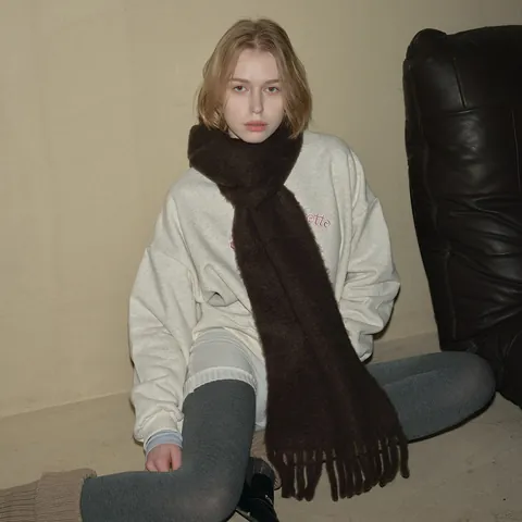 Eleganter Weicher Alpaka Mohair Wollmischung Schal für Damen Dick Warm Winter Lang Quasten Schal Täglich Zubehör
