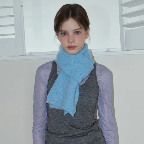 Weicher Winter Wolle Strickschal Für Damen Warmer Einfarbiger Langer Halsschutz Grober Muffler Koreanischer Stil Schal Accessoires