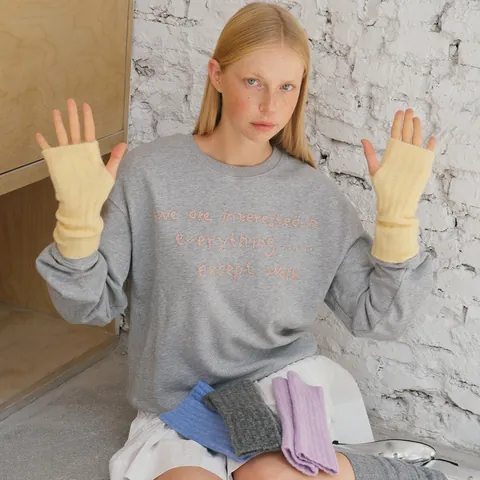 Damen Wollmischung Gestrickte Halbfinger Handschuhe Winter Warm Einfarbig Fingerlose Fäustlinge Rippenstrick Weiche Armstulpen Lässiges Zubehör