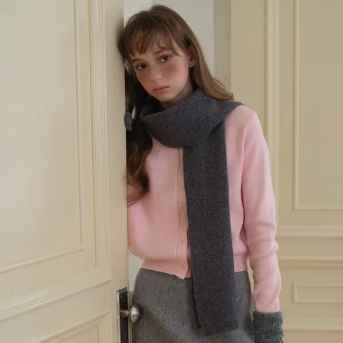Écharpe en Pure Laine Hiver Chaude Écharpe Tricotée Couleur Unie Minimaliste Tour de Cou pour Hommes Femmes Accessoire d'Hiver Classique Écharpe