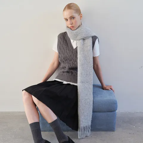Damen Alpakawolle Mischung Winter Schal Weich Warm Einfarbig Quaste Fransen Schal Mode Elegant Minimalistisch Langer Wickel Für Damen Geschenk