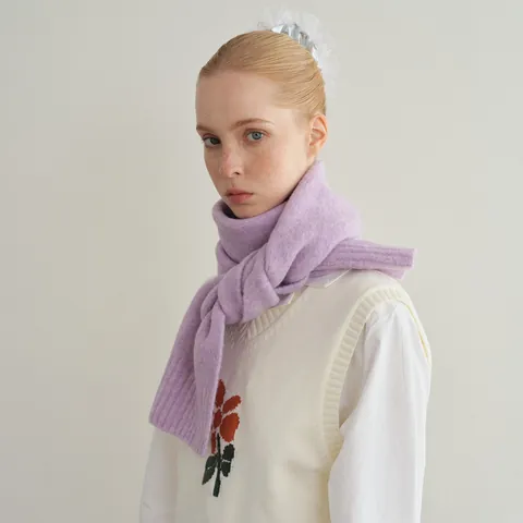 Damen Winter 30 Prozent Wolle Strickschal Einfarbig Warm Weich Koreanischer Stil Minimalistischer Halswärmer Gemütlicher Schal