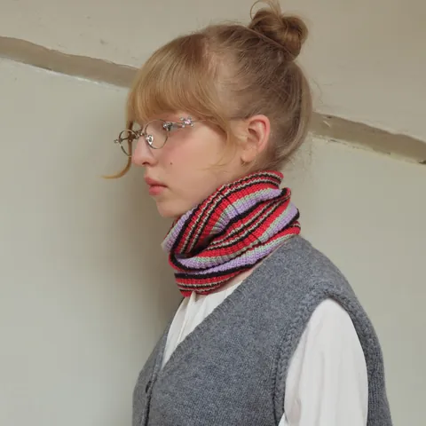Scaldacollo a Righe in Maglia per Uomo Donna Misto Lana Invernale Caldo Sciarpa a Tubo a Coste Accessorio per Ciclismo