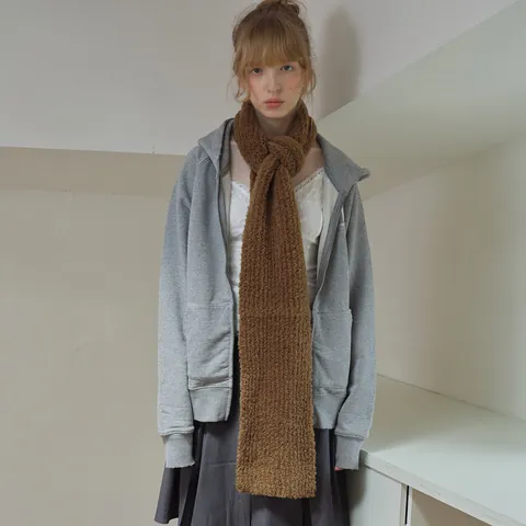Sciarpa in Maglia Misto Lana Stile Coreano Donna Autunno Inverno Morbida Calda Sciarpa in Lana Riccia Scaldacollo Alla Moda