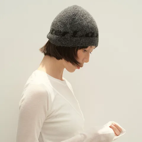 Damen Winter Warm Wollmischung Beanie Mütze Buchstaben Jacquard Nahtlos Weich Strickmütze Koreanischer Stil Minimalistisch Hut