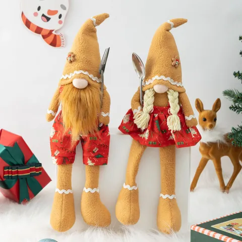 Χριστουγεννιάτικη Λούτρινη Κούκλα Νάνος Gingerbread Με Μακριά Πόδια Σκανδιναβικό Tomte Nisse Διακοσμητικό Για Το Σπίτι Και Το Πάρτι