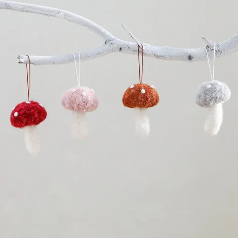 Colgante de Seta de Fieltro de Lana Hecho a Mano Mota Adorno para Árbol de Navidad para Decoración del Hogar Fiesta Regalo