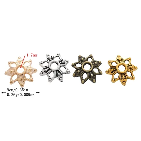 Retro Zinc Alloy Star Bead Caps Spacer Beads For DIY Jewelry Making Antique Bronze Silver Gold KC Gold Accessories