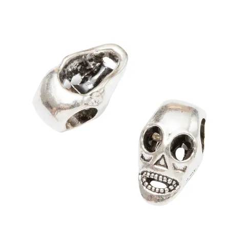 Vintage Legierung Totenkopf Perlen Mit Großem Loch Für DIY Schmuckherstellung Armband Halskette Antik Silber Gold Bronze Charms