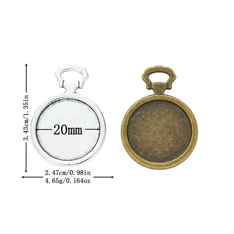 Vintage Alloy Round Pendant Base Tray Antique Bronze Silver Blank Bezel Settings For DIY Jewelry Making Crafts Pendant