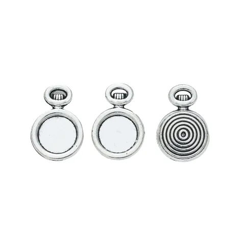 Base de Pendentif Rétro en Alliage de Zinc Forme de Montre à Gousset pour Création de Bijoux DIY